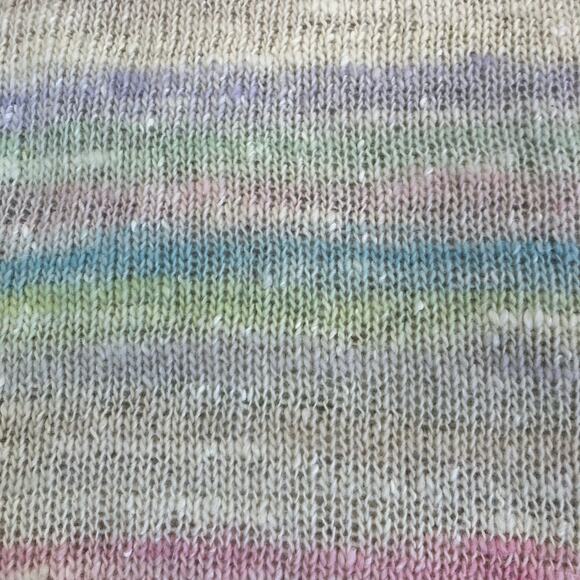 Knit de Ville Vtg Wool & Angora Blend Rainbow Cloud Sweater Short Puff Sleeves - Picture 15 of 16